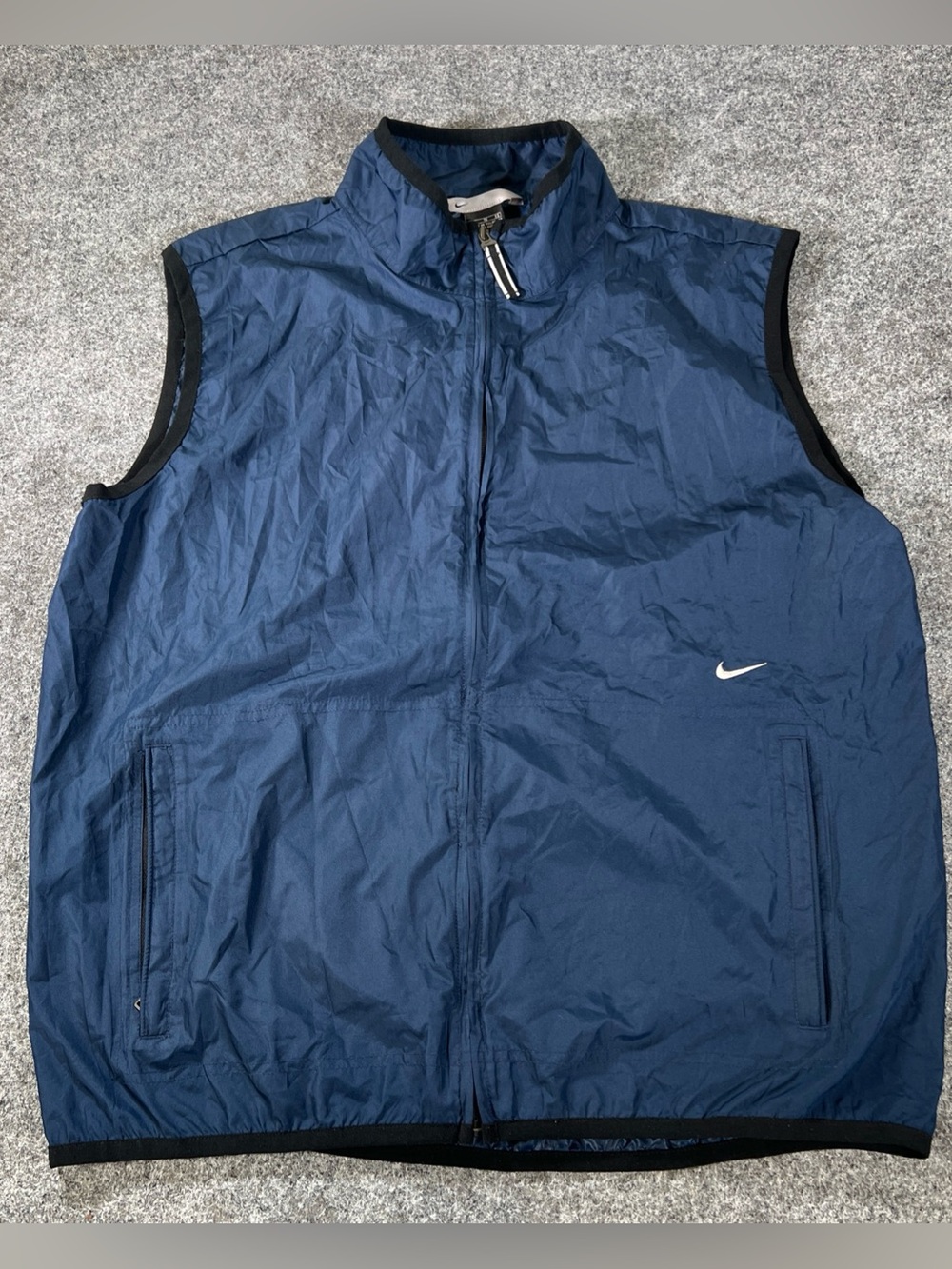 Vintage Y2K Nike Vest Mens XL Blue Windbreaker Full Zip Pockets Lightweight